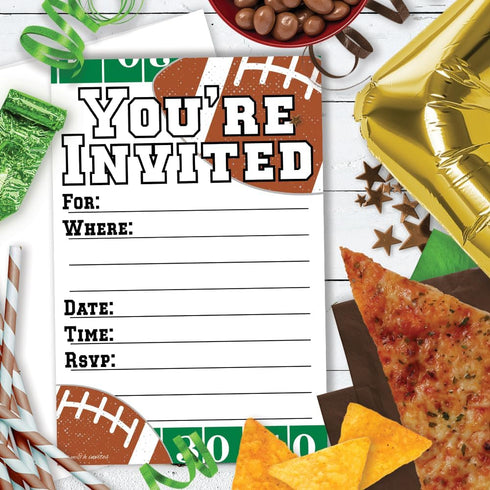 Football Party Invitations (20 Count) With Envelopes...