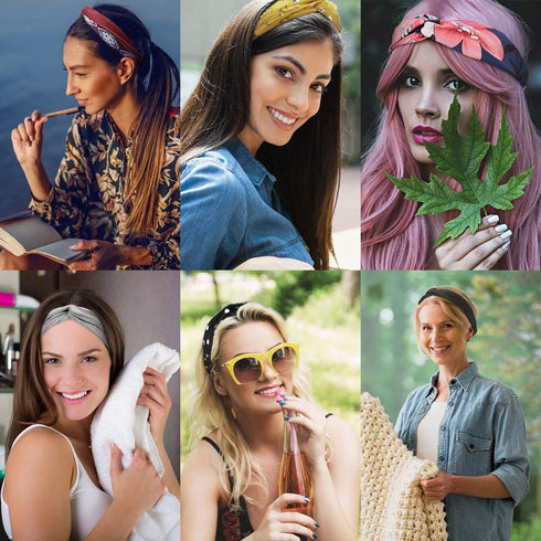 DRESHOW 20 Pack Turban Headbands for Women Elastic Back Twisted Hair Bands Face Vintage Cross Head Wrap Hair Accessories...