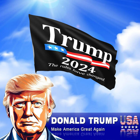 Donald Trump 2024 Flag 3×5 ft President Trump Flag 2024 Double Sided Polyester with Copper Grommets Trump Flags for Indoor Outdoor (Black)...