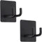 Adhesive Hooks, Bathroom Wall Towel Hooks, Black Stick Shower Razor Holder, Stainless Steel Door Hangers for Coat Loofah Robes Self Adhesive Organ...