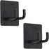 Adhesive Hooks, Bathroom Wall Towel Hooks, Black Stick Shower Razor Holder, Stainless Steel Door Hangers for Coat Loofah Robes Self Adhesive Organ...
