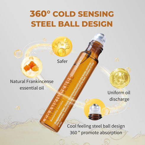 Spanish Premium Frankincense Oil Roll On – 100% Pure & Natural Frankincense Essential Oils - Versatile Aromatherapy for Mind, Body & Skin...