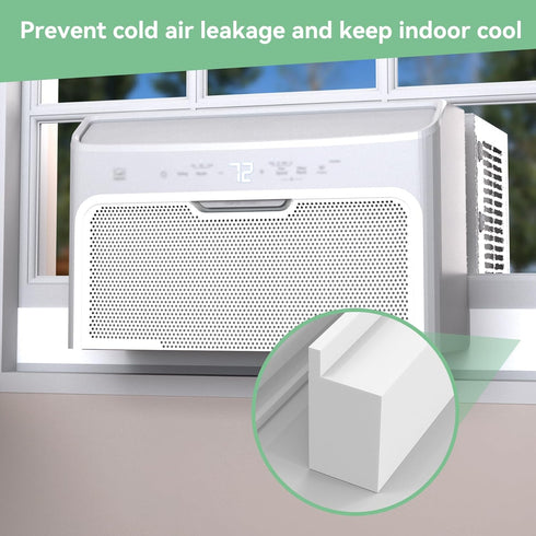 Window Air Conditioner Foam Block, 2 Pack U-Shaped Window AC Side Foam Block,Air Conditioner Insulation Foam Block with Foam Strip for U-Shaped Wi...