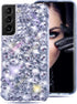 Bonitec Compatible with Galaxy S21 Case 3D Glitter Sparkle Bling Case Luxury Shiny Crystal Rhinestone Diamond Bumper Clear Gems Cute Protective Gi...