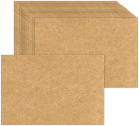 4 x 6 Blank Kraft Cards (Set of 100) - Thick, Heavy Card Stock for Post Cards, Photo Paper Invitations, Greeting, Note, Thank You, Index Cards - P...