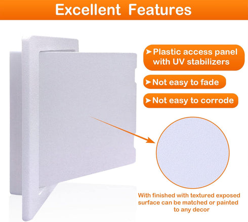 Suteck Plastic Access Panel for Drywall Ceiling 10 x 10 Inch Reinforced Plumbing Wall Access Doors Removable Hinged White...