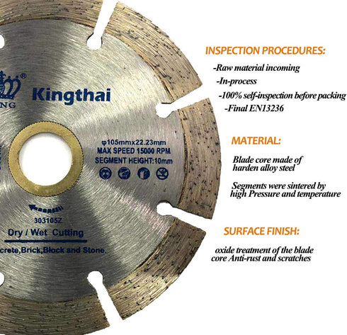 4 Inch Wet Dry Segmented Cutting Concrete Diamond Saw Blade for Masonry with 7/8-5/8 Inch Arbor...