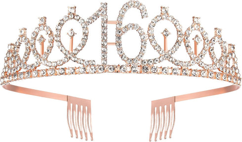 16th Birthday Sash Crown and Tiara for Girls, Sweet Sixteen Happy Birthday Sash 16 & Fabulous Gifts for Party Favor Supplies...