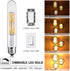Leools T10 Led Bulbs,12W Dimmable Tubular Led Bulb,100 Watt Equivalent Edison Style Vintage LED Filament Light Bulb, E26 Long Tube Bulb,2700K Soft...