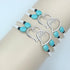 Elastic Beaded Ankle Bracelet for Women Double Layered Beaded Anklet Silver Hearts Stretch Anklet Boho Colorful Beach Anklets Cute Heart Foot Jewe...