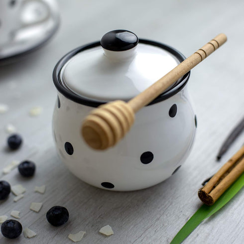 City to Cottage Ceramic Sugar Bowl with Lid, 10oz Sugar Contanier for Coffee Bar, Sugar Dispenser Bowl, Salt - Condiment Pot for Kitchen Counter, ...