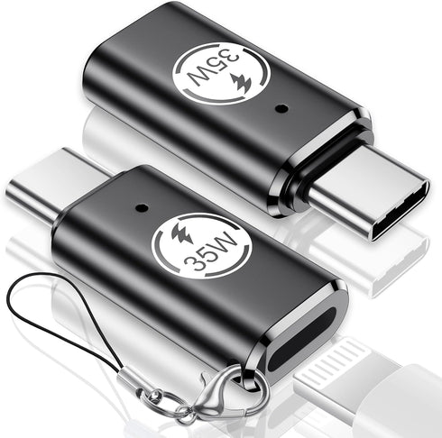 Lightning to USB C Adapter 2 Pack for iPhone 15 Charger,iPhone 15 14 13 12 Pro Max Plus,iPad 9 10 Air 5 Mini 6,Car,Samsung S24 S23 Ultra,Serial Ad...