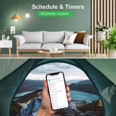 Smart Plug, 2.4Ghz WiFi Plugs Work with Voice Contrl, Smart Outlet with Timer & Group Controller, WiFi Plug with Energy Monitoring, Remote Control...