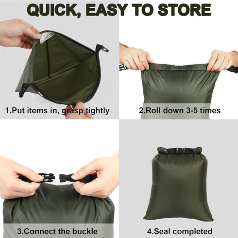 Dry Bags Waterproof Set, 5 Packs Ultralight Waterproof Bags Small Stuff Sack Water Proof Bag Dry Packs, Outdoor Dry Bag Keep Gear Dry for Backpack...