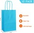 AZOWA Blue Gift Bags Small Blue Kraft Paper Bags With Handles (5 x 3.1 x 8.2 in, 12 CT)...