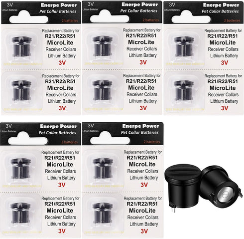 Dog Fence Batteries Long-lasting & High Capacity Compatible with Invisible R21 R22 R51 and Microlite Fence Receiver Collars 10-pack...