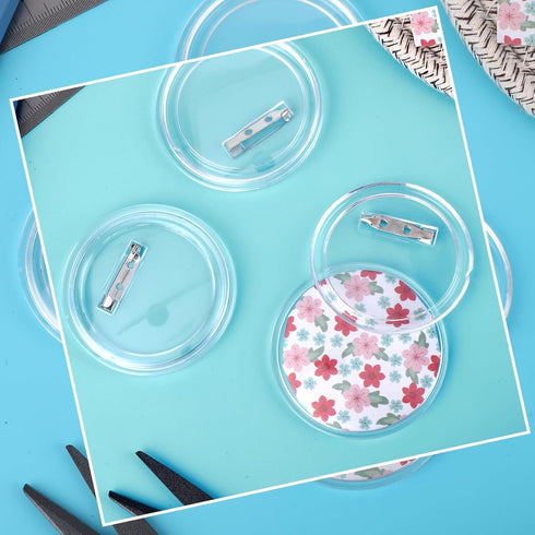 15 Pcs Acrylic Button Pin 2 Inches Photo Buttons Blank Pin Small Blank Clear Button Make Your Buttons Custom Button Pins Blanks with Clear Picture...