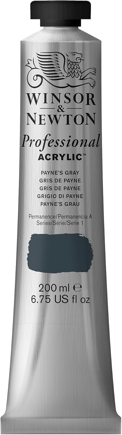 Winsor & Newton Professional Acrylic Paint, 200ml (6.75-oz) Tube, Payne's Gray...
