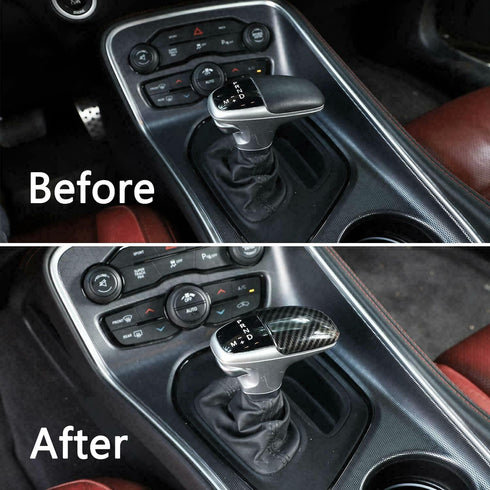 Compatibility with Charger 2015+ Car Center Gear Shift Knob Cover Accessories Black Carbon Fiber Paint......