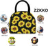ZZKKO Sunflower Summer Lunch Bag Box Organizer Lunch Container Insulated Zipper Meal Prep Cooler Handbag For Women Men Home School Office Outdoor ...
