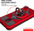 for for Cricket Icon 3, Splendor, AT&T Motivate 2 - Shockproof Protective Phone Case w/Ring Stand - RS7 Red...