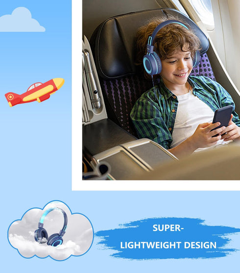 Upgrade USB Type C Kids Headphone for School, 94dB Safe Volume Limited, HD Stereo Sound, Foldable Lightweight On-Ear Headphones for Boys/Girls/Stu...