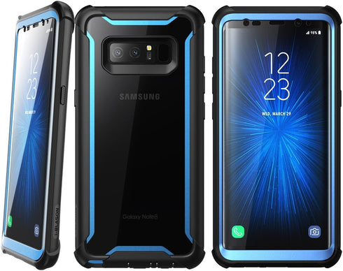 i-Blason Case for Galaxy Note 8 2017 Release, Ares Series Full-body Rugged Clear Bumper Case with Built-in Screen Protector (Black/Blue)...