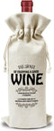 The Secret Of Enjoying Good Wine Linen Wine Bags Gift, Drawstring Wine Bottles Bags Gift for Women Men Her Him Friend Boss Coworker Teacher Mom Da...