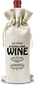 The Secret Of Enjoying Good Wine Linen Wine Bags Gift, Drawstring Wine Bottles Bags Gift for Women Men Her Him Friend Boss Coworker Teacher Mom Da...
