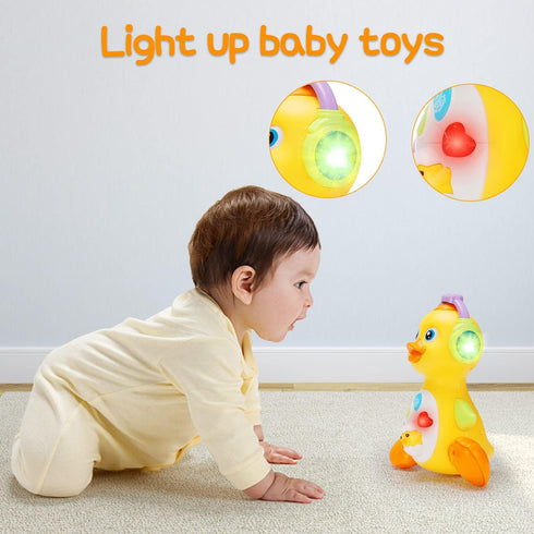 Baby Musical Duck Toy Dancing Crawling Tummy Time, Light Up Infant Toys 0-3-6 6-12 12-18 Months Birthday Gifts for 1 2 Year Old Boys Girls Baby Le...