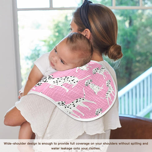 Dalmatian Dogs On Pink Muslin Burp Cloths for Baby 2 Pack 100% Cotton Baby Washcloths Bibs for Boy Girl...