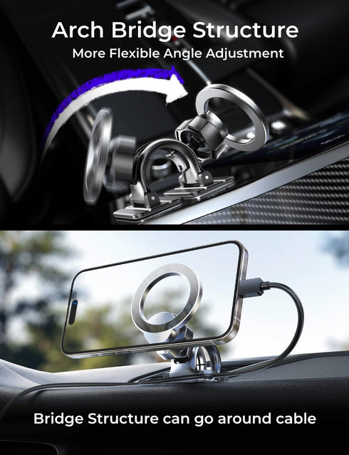 LISEN for Red Car Magsafe Phone Mount, 360° Rotation Magsafe Dash Mount for iPhone, Hands Free Magsafe Car Mount Dashboard,Apple Magsafe Car Mount...