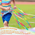 12 Pcs Rainbow Ribbon Wooden Waldorf Toys Creative Waldorf Hand Kite Set Streamers with Wood Ring Sensory Learning Educational Toy for Playroom Da...