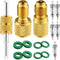 15 Pcs R134a Refrigerant Tank Adapters 1/4" to 1/2" R134a 1/2" to 1/4" Brass Adapter Connector R134a Adapter with Valve Core Washer Gasket Valve C...