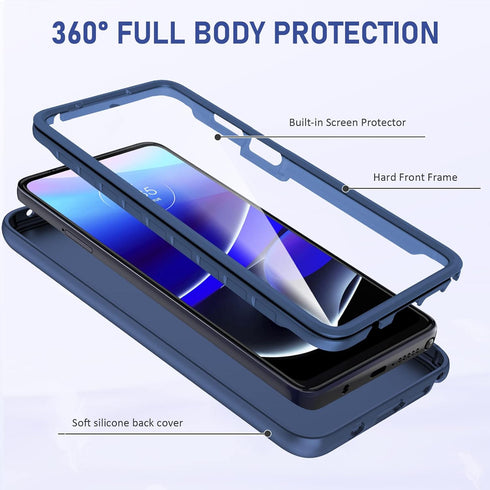 PUJUE for Motorola Moto G-Stylus 5G-2022 Case: Silicone Shockproof Protective Cell Phone Case - Slim Rugged Dual Layer 360 Full Protection Sturdy ...
