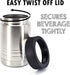 4-in-1 Stainless Steel 12 oz Double Wall Vacuum Insulated Can or Bottle Cooler Keeps Beverage Cold for Hours - Also Fits 16 oz Cans - Stainless St...