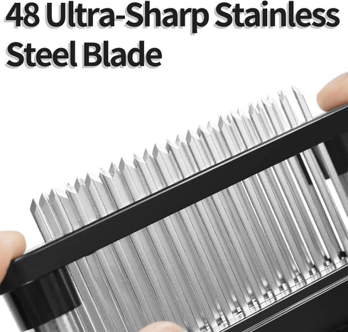 JY COOKMENT Meat Tenderizer with 48 Stainless Steel Ultra Sharp Needle Blades, Kitchen Cooking Tool Best for Tenderizing, BBQ, Marinade...