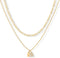 PAVOI 14K Gold Plated Initial Letter Double Dog Tag Pendant Necklace | Dainty Cubic Zirconia Letter Tag Round Box Chain Necklaces for Women...