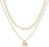 PAVOI 14K Gold Plated Initial Letter Double Dog Tag Pendant Necklace | Dainty Cubic Zirconia Letter Tag Round Box Chain Necklaces for Women...