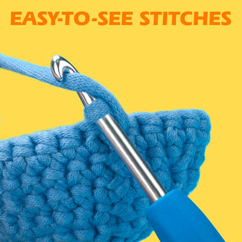Easy Peasy Crochet Yarn for Beginners, Beginner Yarn for Crocheting, 3 Pack×1.8oz Amigurumi Crochet Yarn with Easy-to-See Stitches and No Split, T...