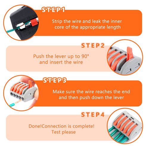 Delgada 65PCS Compact Lever Wire Connector Nuts kit,Reusable 2/3/4/5 Port Push-in Wiring Terminals kit for Stranded Solid and Flexible Wires Quick...