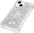 CCSmall Glitter Clear Sparkly Bling Case for Apple iPhone 15, Flowing Liquid Quicksand Cover with Diamond Ring Holder Case for iPhone 15 LSZ Silve...