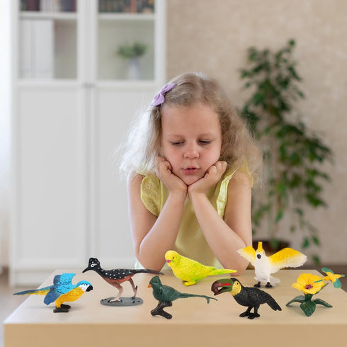 ONEST 13 Pieces Mini Bird Figurines Playset Hand Painted Tiny Birds Realistic Detailed Resin Bird Figures Toys Small Bird Figurines for Kids Adult...