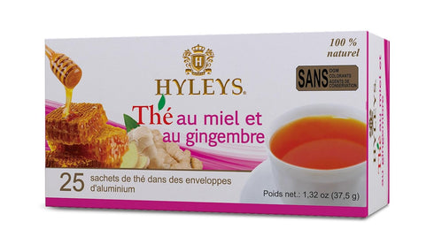 Hyleys Wellness Ginger & Honey Black Tea - Natural Digestive Support with Pure Ceylon Tea - 25 Tea Bags...