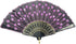 INNOLIFE Elegant Colorful Embroidered Flower Peacock Pattern Sequin Fabric Folding Handheld Hand Fan Hand-Crafted (Full Set - 6pcs Mixed Colors)...
