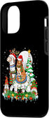 iPhone 12/12 Pro Santa Sheltie Riding Reindeer Llama Xmas Colorful Floral Case...