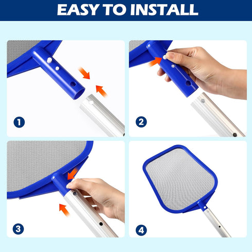 Pool Hot Tub Skimmer Spa Net - Pool Skimmer Net with Aluminum Pole, 26.4'', Ultra Fine Mesh Net Skimmer Rake, Swimming Pool Hand Leaf Skimmer Net,...