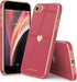 Teageo for iPhone SE 2020 Case, iPhone 7 Case, iPhone 8 Phone Case for Women Girl Cute Love-Heart Luxury Bling Plating Soft Back Cover Camera Prot...