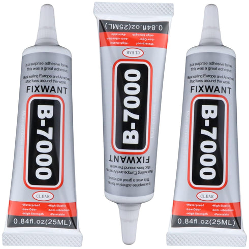 B-7000 Clear Glue for Rhinestones Crafts, Clothes Shoes Fabric, B7000 High Viscosity Glues for Cell Phone Screen Repair Jewelry Stone Metal Nail A...