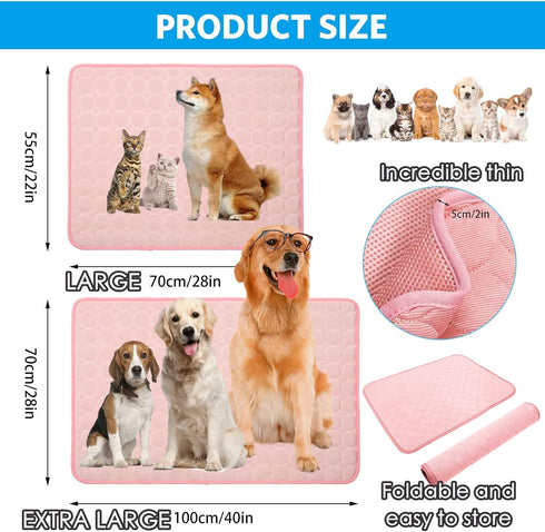Dog Cooling Mat, Pet Cooling Mat for Dogs Cooling Blanket for Dogs Dog Cooling Pad for Kennels, Crates, Cars, Indoor & Outdoor Ice Silk Cooling Ma...
